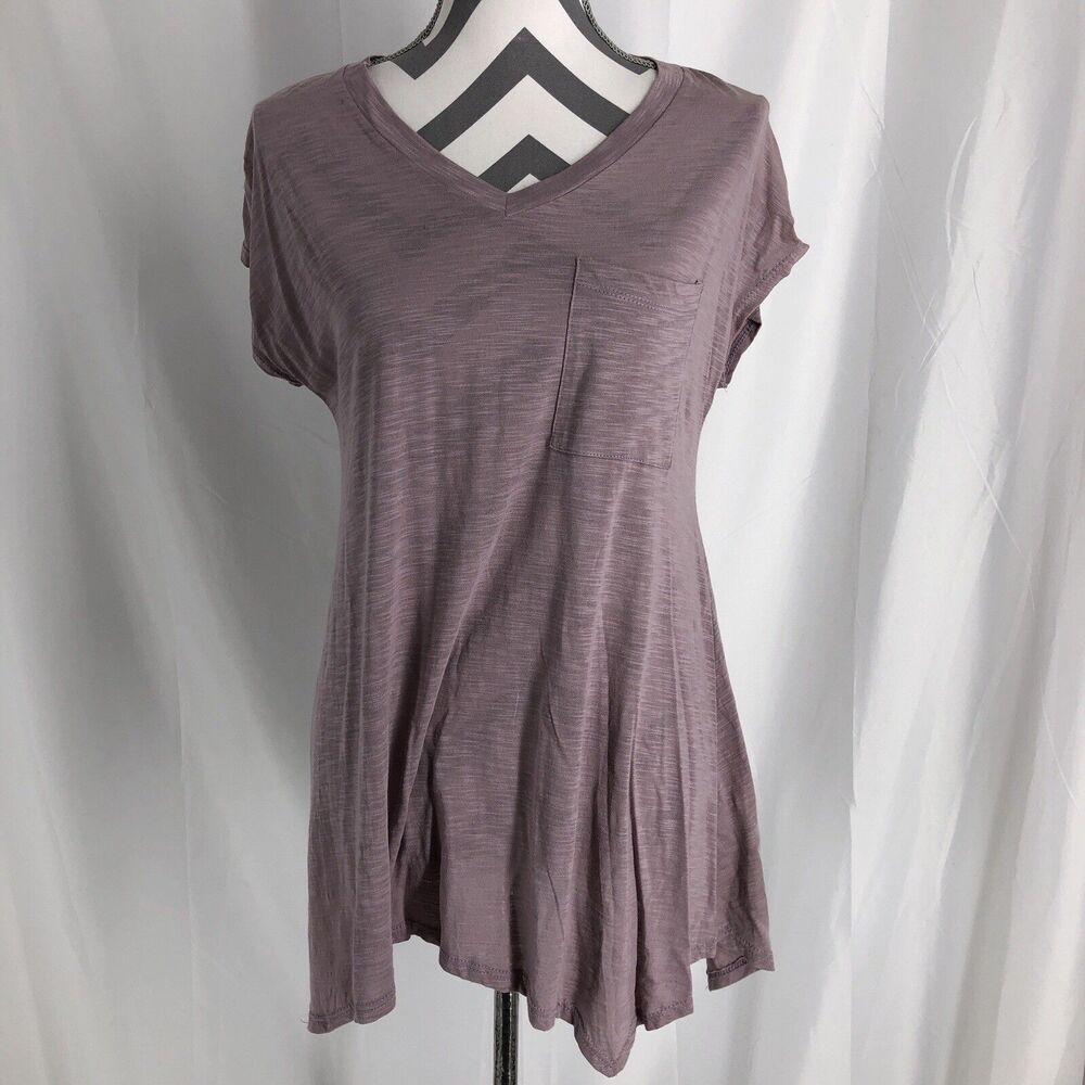 Lovely Souls Women’s Short Sleeve Pocket Tee Mauve Size Small
